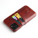 iPhone 13 Pro Fierre Shann Retro Oil Wax Texture PU Leather Case with Card Slots - Brown