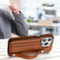 iPhone 13 Pro Shockproof Leather Phone Case with Wrist Strap - Brown