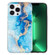 iPhone 13 Pro IMD Shell Pattern TPU Phone Case - Blue Gold Marble
