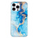 iPhone 13 Pro IMD Shell Pattern TPU Phone Case - Blue Gold Marble
