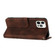 iPhone 13 Pro Line Pattern Skin Feel Leather Phone Case - Coffee