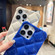 iPhone 13 Pro Diamond Lattice Varnish TPU Phone Case - Blue