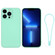 iPhone 13 Pro Silicone Phone Case with Wrist Strap - Mint Green