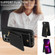 iPhone 13 Pro Crossbody Lanyard Zipper Wallet Leather Phone Case - Black