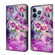 iPhone 13 Pro Crystal 3D Shockproof Protective Leather Phone Case - Butterfly