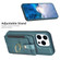 iPhone 13 Pro BF27 Metal Ring Card Bag Holder Phone Case - Green