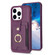 iPhone 13 Pro BF27 Metal Ring Card Bag Holder Phone Case - Dark Purple