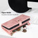 iPhone 13 Pro Zipper Wallet Detachable MagSafe Leather Phone Case - Pink