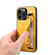 iPhone 13 Pro Crocodile Wristband Wallet Leather Back Cover Phone Case - Yellow