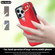 iPhone 13 Pro Non-slip Full Coverage Ring PU Phone Case with Wristband - Red