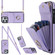 iPhone 13 Pro Rhombic Texture Card Bag Phone Case with Long Lanyard - Light Purple