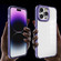iPhone 13 Pro Crystal TPU + PC Electroplated Lens Frame Phone Case - Purple