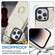 iPhone 13 Pro Rhombic Texture Card Bag Phone Case with Long Lanyard - White