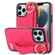 iPhone 13 Pro Non-slip Full Coverage Ring PU Phone Case with Wristband - Rose Red