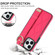 iPhone 13 Pro Non-slip Full Coverage Ring PU Phone Case with Wristband - Rose Red