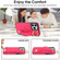 iPhone 13 Pro Non-slip Full Coverage Ring PU Phone Case with Wristband - Rose Red