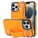 iPhone 13 Pro Non-slip Full Coverage Ring PU Phone Case with Wristband - Orange