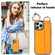 iPhone 13 Pro Non-slip Full Coverage Ring PU Phone Case with Wristband - Orange