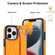 iPhone 13 Pro Non-slip Full Coverage Ring PU Phone Case with Wristband - Orange