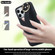 iPhone 13 Pro Non-slip Full Coverage Ring PU Phone Case with Wristband - Black