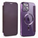 iPhone 13 MagSafe Magnetic RFID Anti-theft Leather Phone Case - Dark Purple