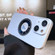 iPhone 13 Electroplating Oil Injection Magsafe Magnetic PC Phone Case - White