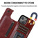 iPhone 13 Double Buckle Shockproof PU Protective Case with Card Slots & Holder - Brown