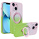 iPhone 13 MagSafe Holder Gradient TPU Phone Case - Pink Green