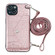 iPhone 13 Crocodile Texture Lanyard Card Slot Phone Case - Rose Gold