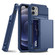 iPhone 13 Shockproof Heavy Duty Armor Protective Case with Slide Multi-Card Slot - Blue iPhone 13 Shockproof Heavy Duty Armor Protective Case with Slide Multi-Card Slot - Blue