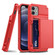 iPhone 13 Shockproof Heavy Duty Armor Protective Case with Slide Multi-Card Slot - Red