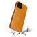 iPhone 13 Fierre Shann Retro Oil Wax Texture PU Leather Case with Card Slots - Yellow