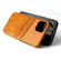 iPhone 13 Fierre Shann Retro Oil Wax Texture PU Leather Case with Card Slots - Yellow