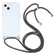 iPhone 13 Four-corner Shockproof Transparent TPU Protective Case with Lanyard - Grey
