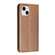 iPhone 13 Carbon Fiber Texture Flip Holder Leather Phone Case - Brown iPhone 13 Carbon Fiber Texture Flip Holder Leather Phone Case - Brown