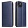 iPhone 13 Fierre Shann PU Leather Texture Horizontal Flip Leather Case with Holder & Card Slots & Wallet - Blue