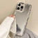 iPhone 13 Electroplated Mirror Waves Silicone Phone Case - Silver
