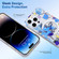 iPhone 13 Transparent Double Sided Magsafe Phone Case - Sky Blue Flower