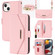 iPhone 13 Cross Texture Lanyard Leather Phone Case - Pink
