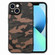 iPhone 13 Camouflage Leather Back Cover Phone Case - Brown