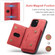iPhone 13 DG.MING M2 Series 3-Fold Card Bag Shockproof Case with Wallet & Holder Function - Red