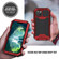 iPhone 13 R-JUST Sliding Camera Shockproof Life Waterproof Dust-proof Metal + Silicone Protective Case with Holder - Red