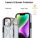 iPhone 13 Non-slip Full Coverage Ring PU Phone Case with Wristband - Silver