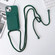 iPhone 13 Crossbody Lanyard Elastic Silicone Card Holder Phone Case - Dark Green