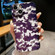 iPhone 13 Precise Hole Camouflage Pattern PC Phone Case - White Purple