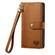 iPhone 13 Love Zipper Lanyard Leather Phone Case - Brown