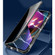 iPhone 13 Four-corner Shockproof Anti-peeping Magnetic Metal Frame Double-sided Tempered Glass Case - White