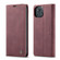 iPhone 13 CaseMe-013 Multifunctional Retro Frosted Horizontal Flip Leather Case with Card Slot & Holder & Wallet - Wine Red