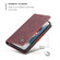 iPhone 13 CaseMe-013 Multifunctional Retro Frosted Horizontal Flip Leather Case with Card Slot & Holder & Wallet - Wine Red