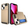 iPhone 13 Multifunction Armor Slide Card Slot Phone Case - Gold